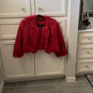 Fuzzy red jacket